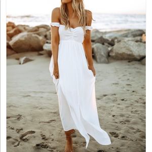 NWOT Odella Off the Shoulder Smocked Maxi